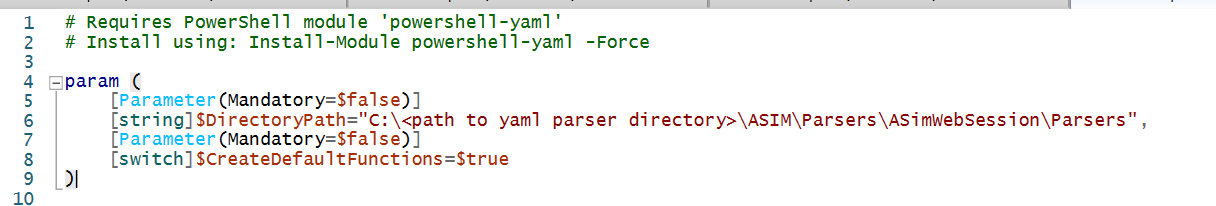 PowerShell script parameres