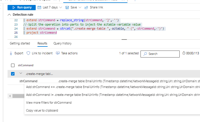 Example schema creation